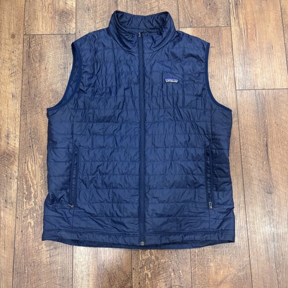 Men's Size XL Patagonia Nano Puff Vest Full Zip Insulated Navy Blue Jacket READ - Picture 3 of 11